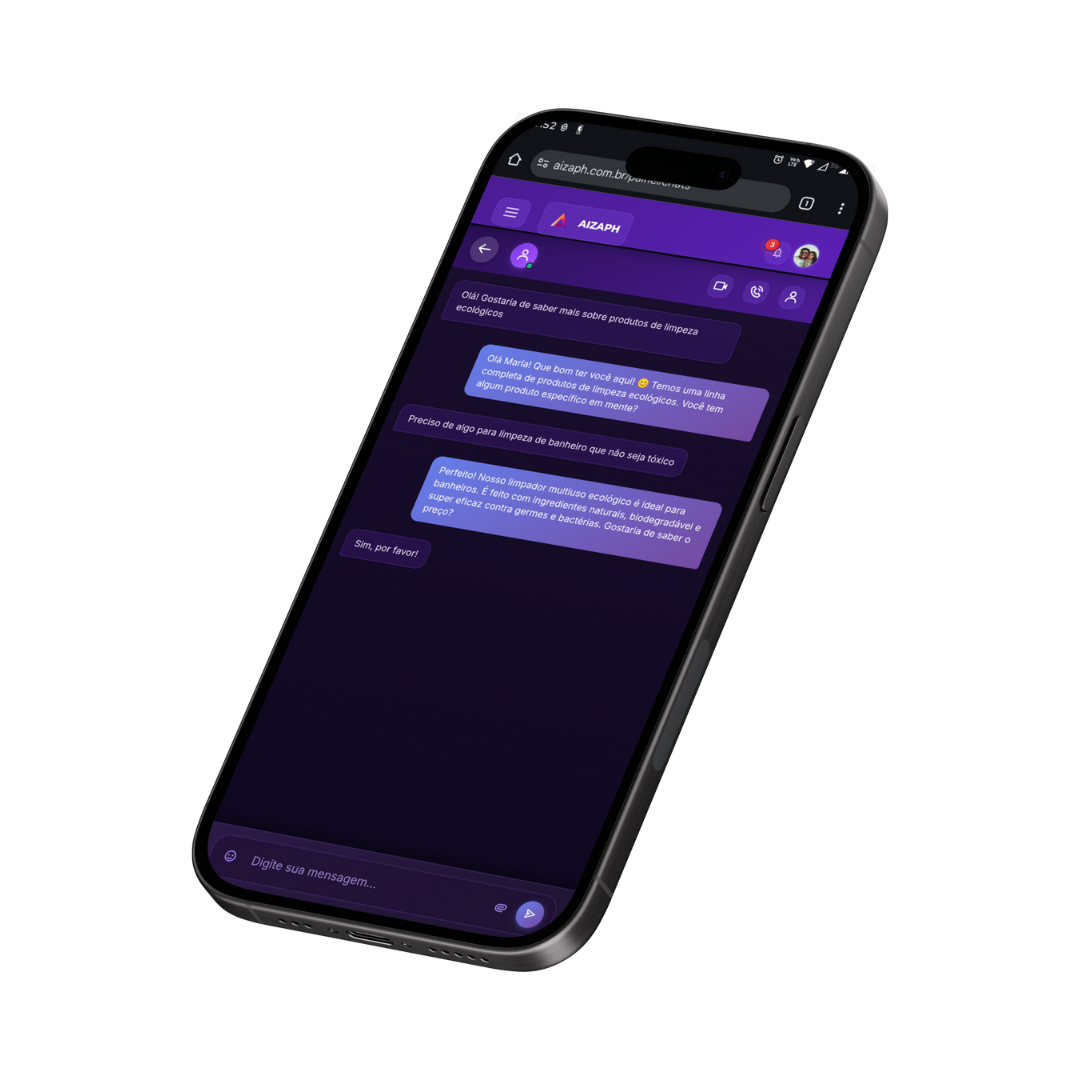 Painel AIZAPH mobile com alertas em tempo real